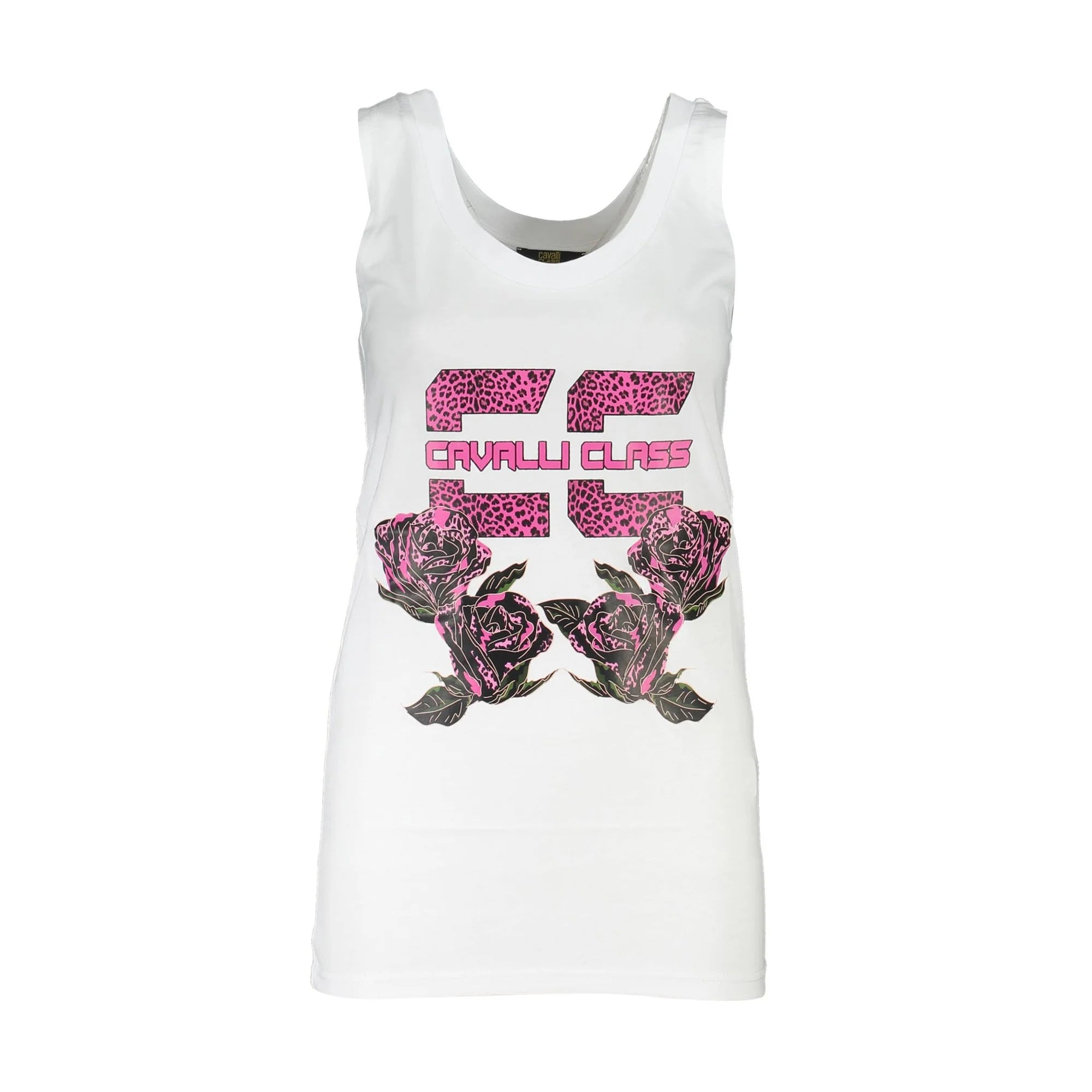 Cavalli Class Canotta Donna Bianca Stampa T-Shirt Bianco - foto prodotto